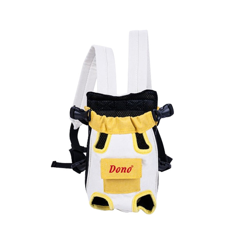 Yellow and white pet carrier