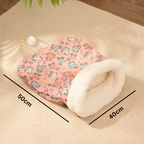 Pet cave bed in pink and blue